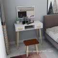 Desk Dressing Table with Mirror and Stool